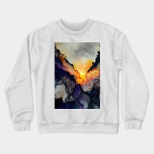 Sunset Shine - Abstract Alcohol Ink Resin Art Crewneck Sweatshirt